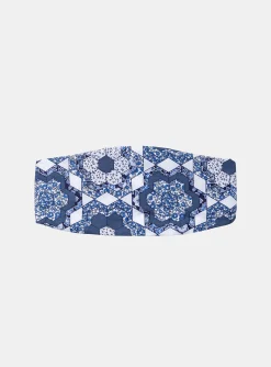 Sergent Major Chapeau & Bandeau-Bandeau bleu et blanc &agrave; imprim&eacute; fleuri
