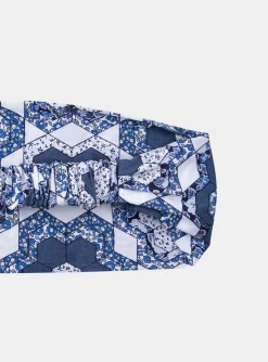Sergent Major Chapeau & Bandeau-Bandeau bleu et blanc &agrave; imprim&eacute; fleuri