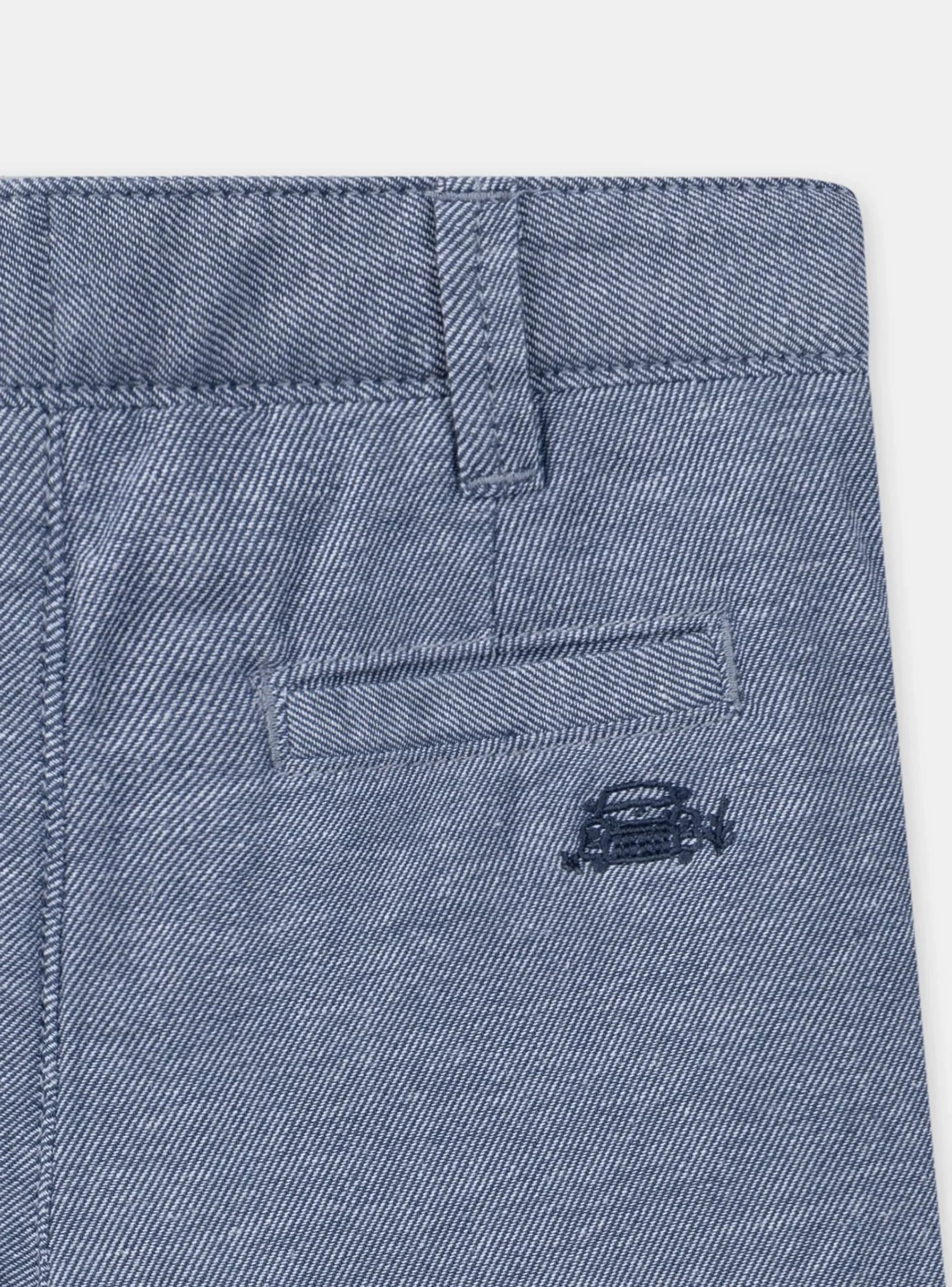Sergent Major Bermuda-Bermuda bleu broderie