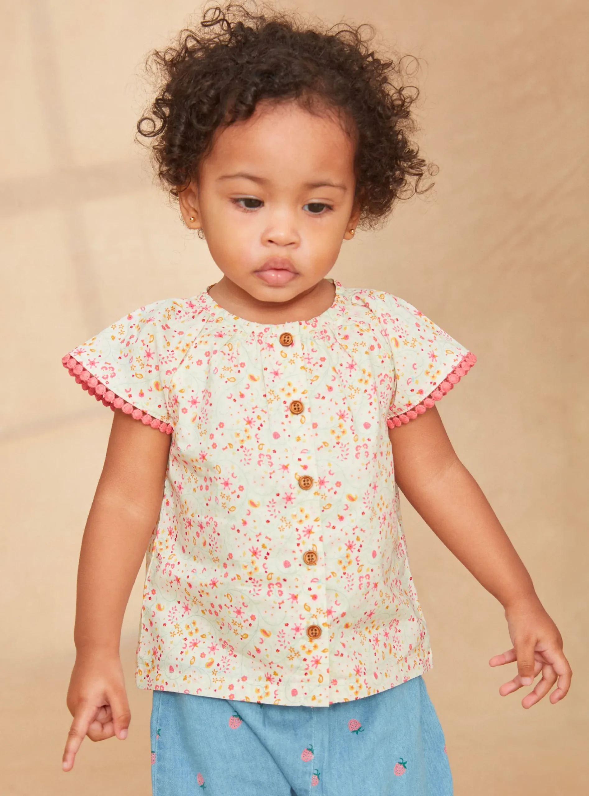 Sergent Major T-shirt & Blouse-Blouse beige fleurie