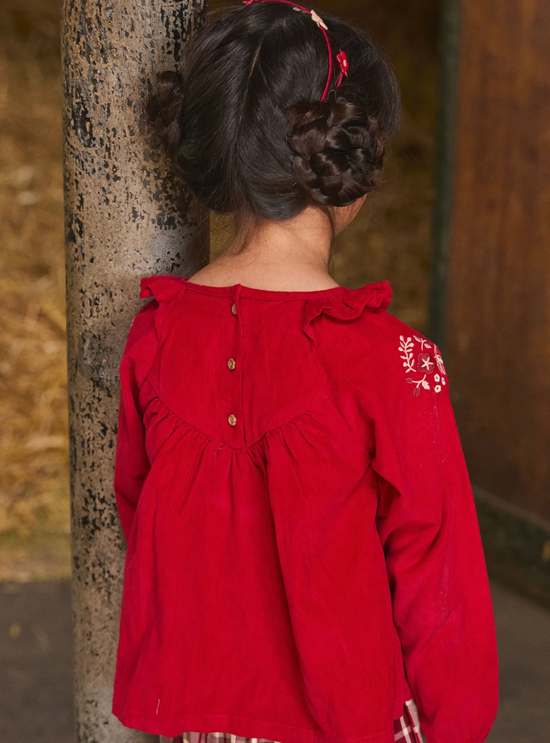 Sergent Major Blouse & T-shirt-Blouse brodée en velours côtelé