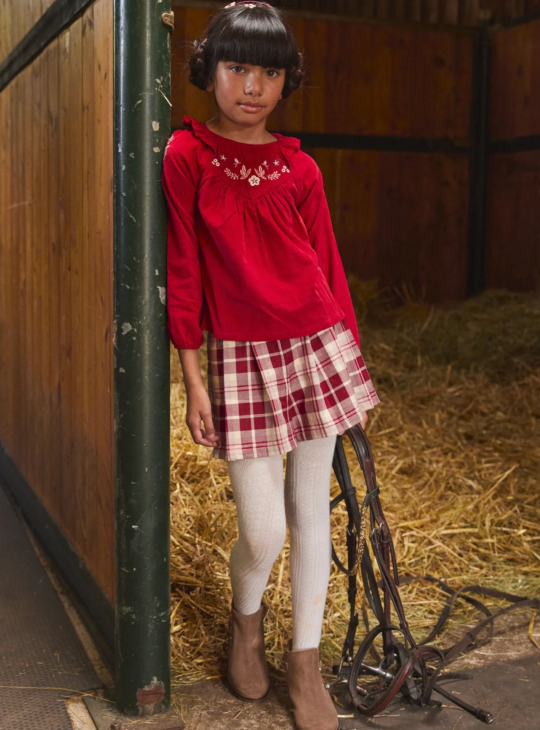 Sergent Major Blouse & T-shirt-Blouse brodée en velours côtelé