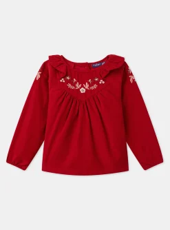 Sergent Major Blouse & T-shirt-Blouse brodée en velours côtelé