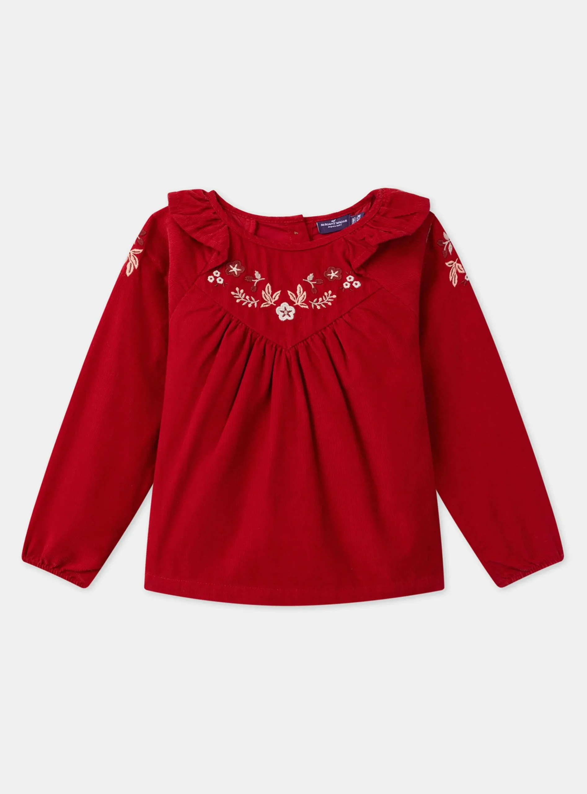 Sergent Major Blouse & T-shirt-Blouse brodée en velours côtelé