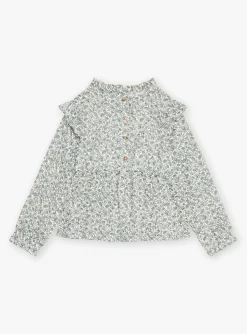 Sergent Major Blouse & T-shirt-Blouse &eacute;crue et verte &agrave; imprim&eacute; fleuri