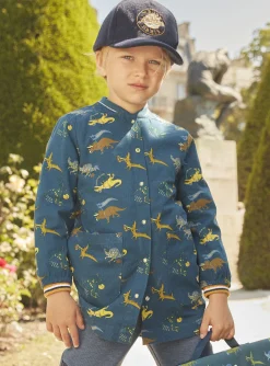Sergent Major Sac & Parapluie-Blouse scolaire bleu pétrole à imprimé dinosaures