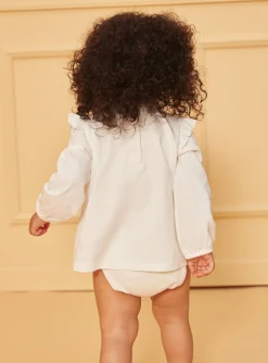 Sergent Major Body-Blouse-body &eacute;crue &agrave; volants