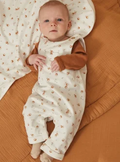 Sergent Major Tenues & Ensembles-Body caramel, salopette écrue et chaussettes beiges
