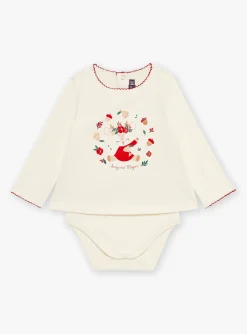 Sergent Major Body-Body T-shirt beige &agrave; manches longues