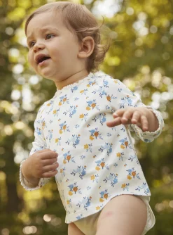 Sergent Major Body-Body T-shirt &eacute;cru &agrave; imprim&eacute; fleuri