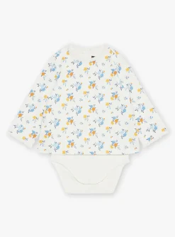 Sergent Major Body-Body T-shirt &eacute;cru &agrave; imprim&eacute; fleuri