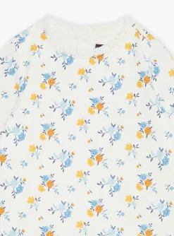 Sergent Major Body-Body T-shirt &eacute;cru &agrave; imprim&eacute; fleuri