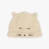 Sergent Major Bonnet, Echarpe & Gants-Bonnet beige en tricot