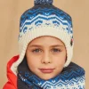 Sergent Major Bonnet, Echarpe, & Gant-Bonnet bleu marine et blanc en tricot
