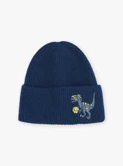 Sergent Major Bonnet, Echarpe, & Gant-Bonnet bleu p&eacute;trole en tricot