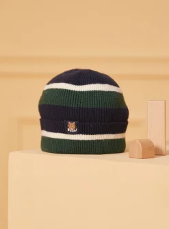 Sergent Major Bonnet, Echarpe, & Gant-Bonnet côtelé tricolore