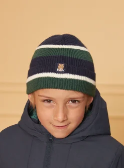 Sergent Major Bonnet, Echarpe, & Gant-Bonnet c&ocirc;tel&eacute; tricolore