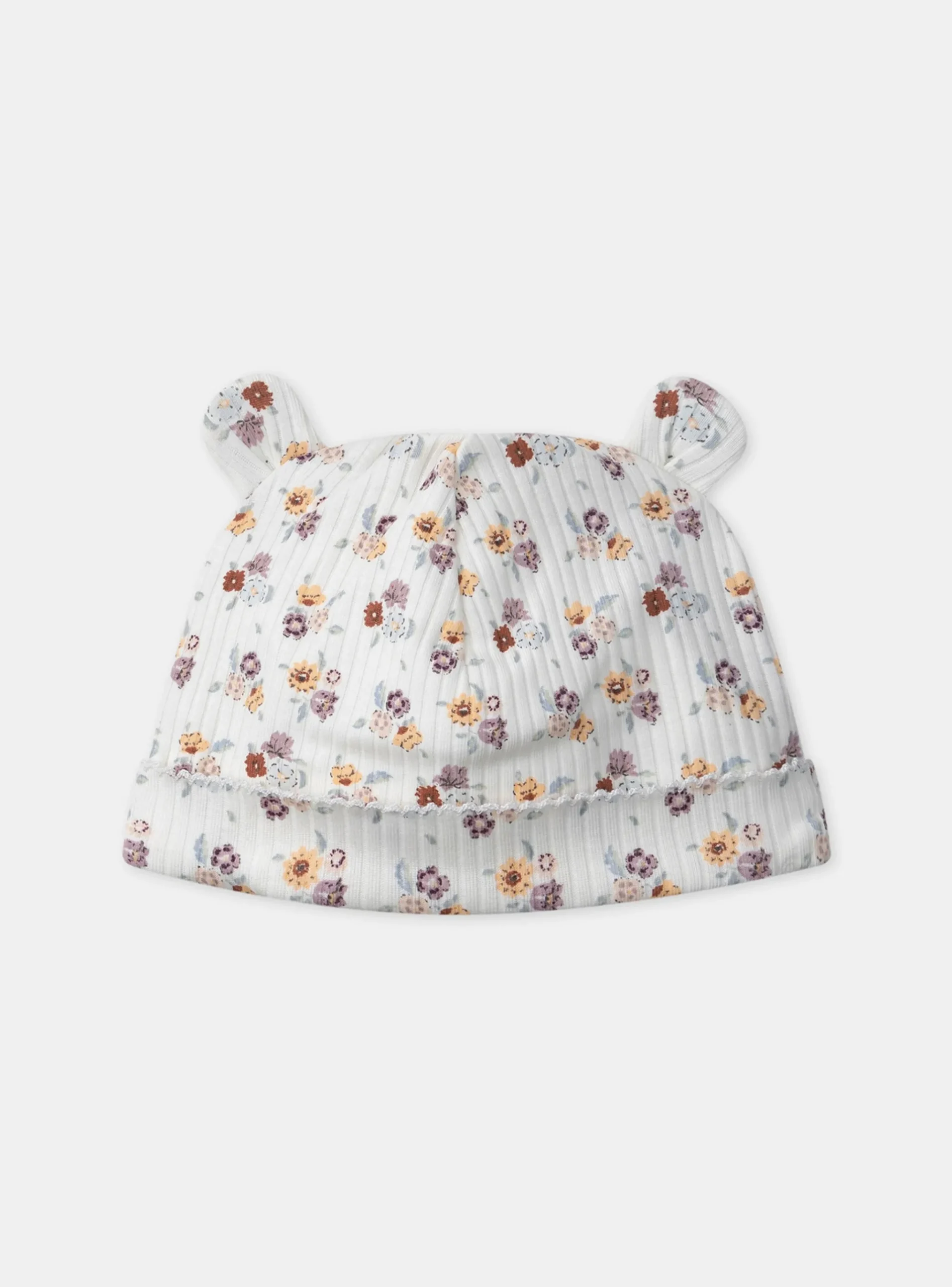 Sergent Major Bonnet, Echarpe & Gant-Bonnet écru imprimé fleur