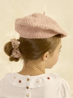 Sergent Major Bonnet, Echarpe & Gants-Bonnet en maille type béret avec des sequins dans le fil