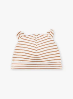 Sergent Major Bonnet, Moufle, Chausson & Chaussette-Bonnet ludique de naissance &eacute;cru et noisette