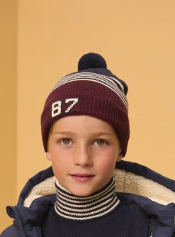 Sergent Major Bonnet, Echarpe, & Gant-Bonnet maille avec pompom