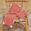 Sergent Major Bonnet, Echarpe & Gant-Bonnet rose en tricot