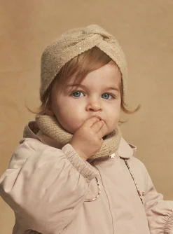 Sergent Major Bonnet, Echarpe & Gant-Bonnet rose pâle en tricot
