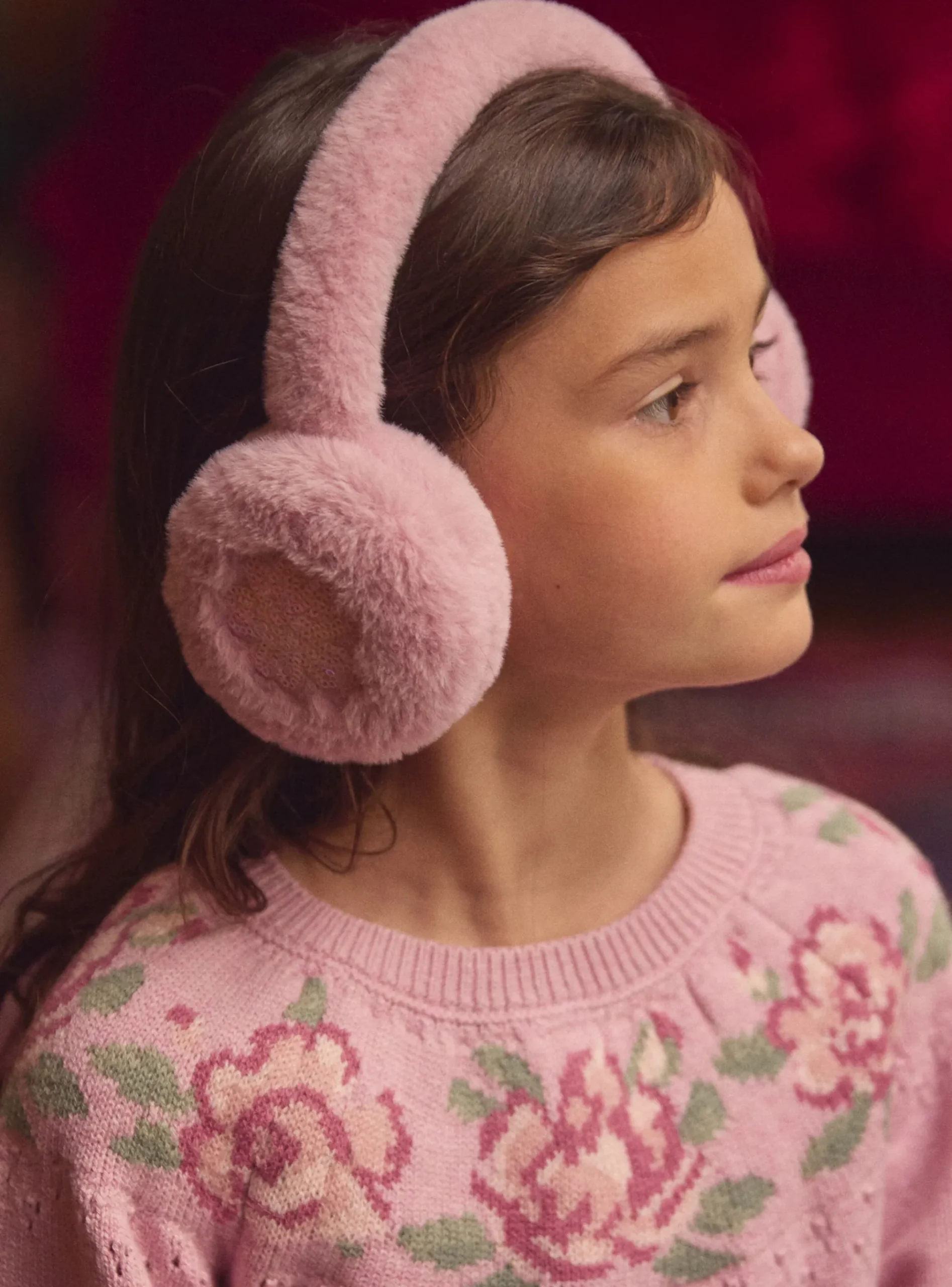 Sergent Major Bonnet, Echarpe & Gants-Cache-oreilles rose