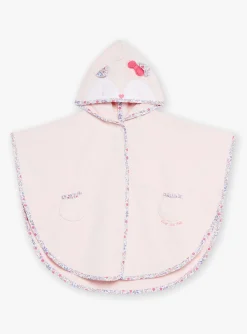Sergent Major Pyjama & Grenouillère-Cape de bain &agrave; capuche rose &agrave; motif fleuri.