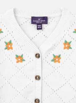 Sergent Major Pull, Gilet & Cardigan-Cardigan ajour&eacute; avec broderies