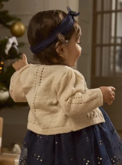 Sergent Major Pull, Gilet & Cardigan-Cardigan ajour&eacute; en fils m&eacute;tallis&eacute;s