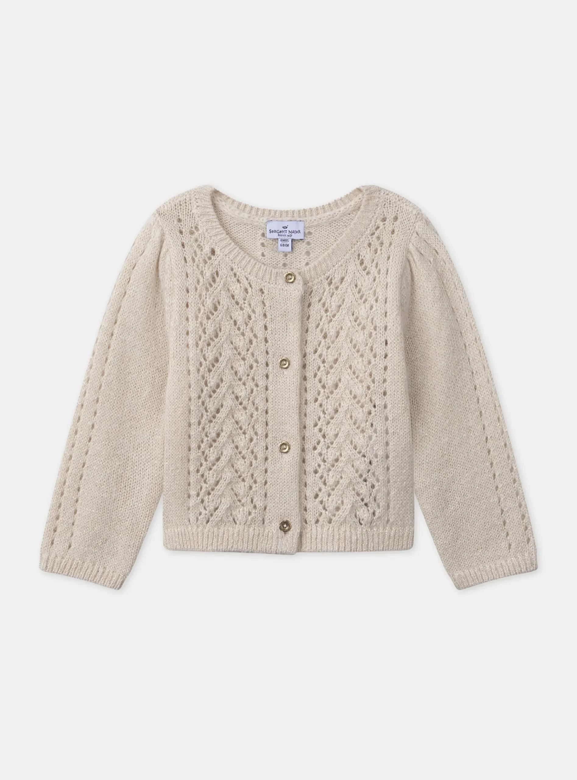 Sergent Major Pull, Gilet & Cardigan-Cardigan ajouré en fils métallisés
