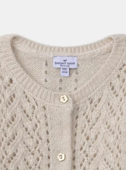 Sergent Major Pull, Gilet & Cardigan-Cardigan ajouré en fils métallisés