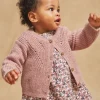 Sergent Major Pull, Gilet & Cardigan-Cardigan ajour&eacute; lilas en tricot