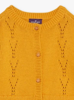 Sergent Major Pull, Gilet & Cardigan-Cardigan ambre jaune