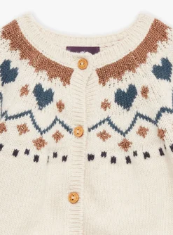 Sergent Major Pull, Gilet & Cardigan-Cardigan beige clair chin&eacute; en tricot