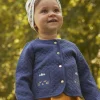 Sergent Major Pull, Gilet & Cardigan-Cardigan bleu marine en tubique