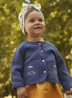 Sergent Major Pull, Gilet & Cardigan-Cardigan bleu marine en tubique