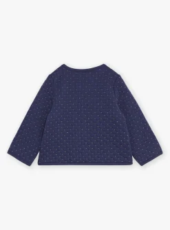 Sergent Major Pull, Gilet & Cardigan-Cardigan bleu marine en tubique