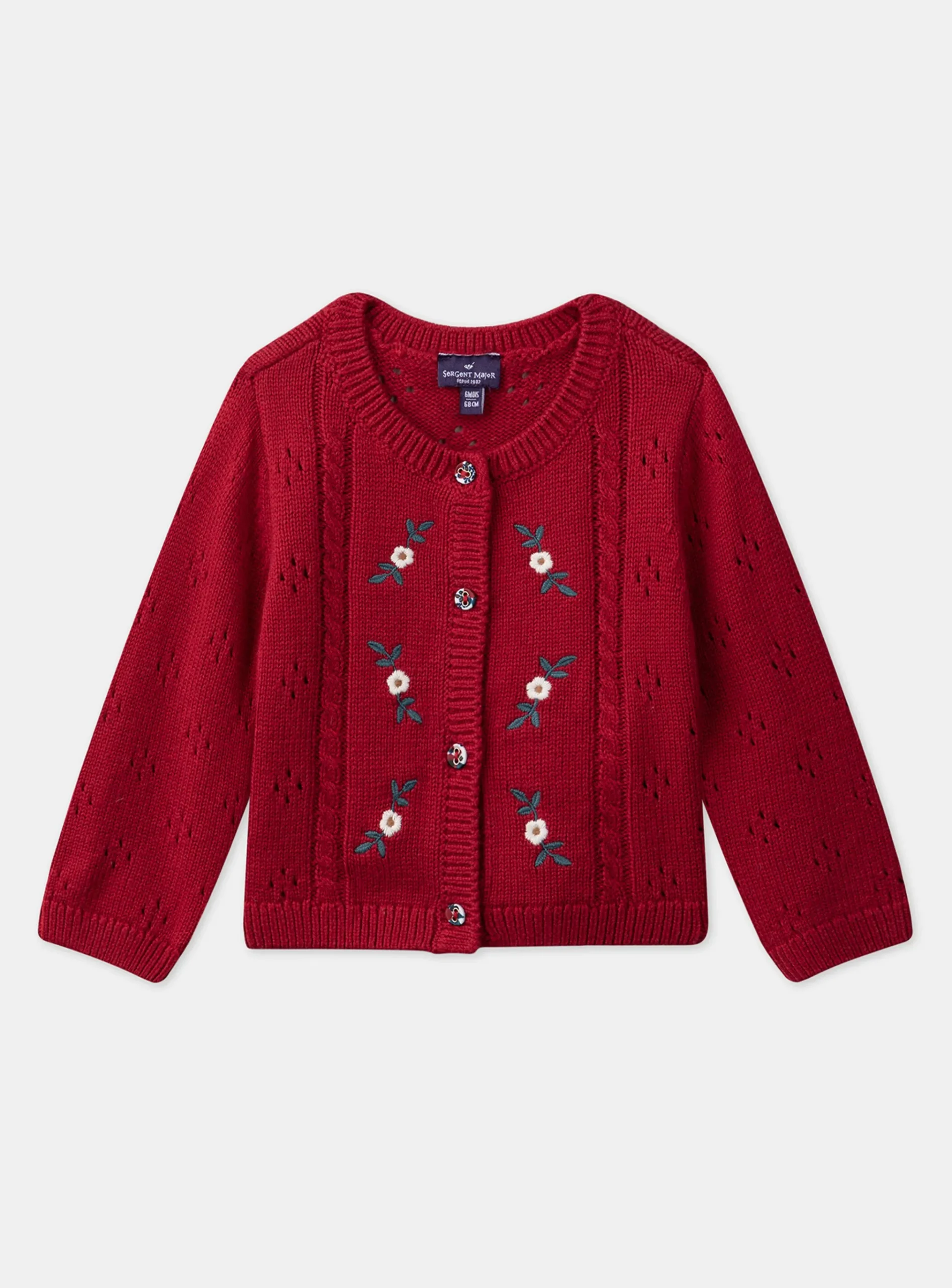 Sergent Major Pull, Gilet & Cardigan-Cardigan brodé fleurs