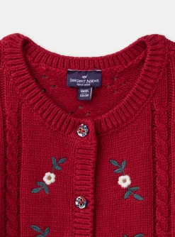 Sergent Major Pull, Gilet & Cardigan-Cardigan brodé fleurs