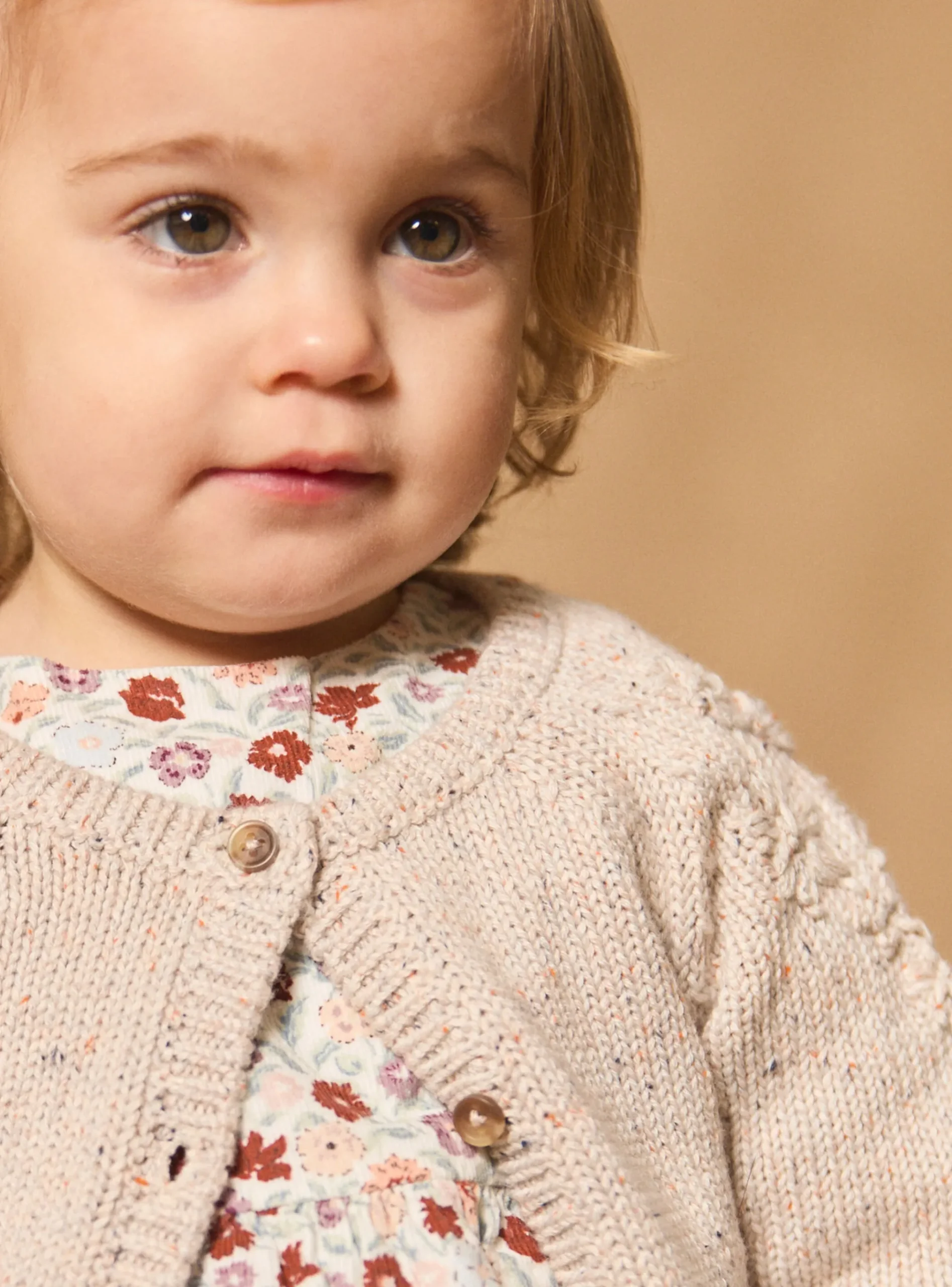 Sergent Major Pull, Gilet & Cardigan-Cardigan chiné fleurs