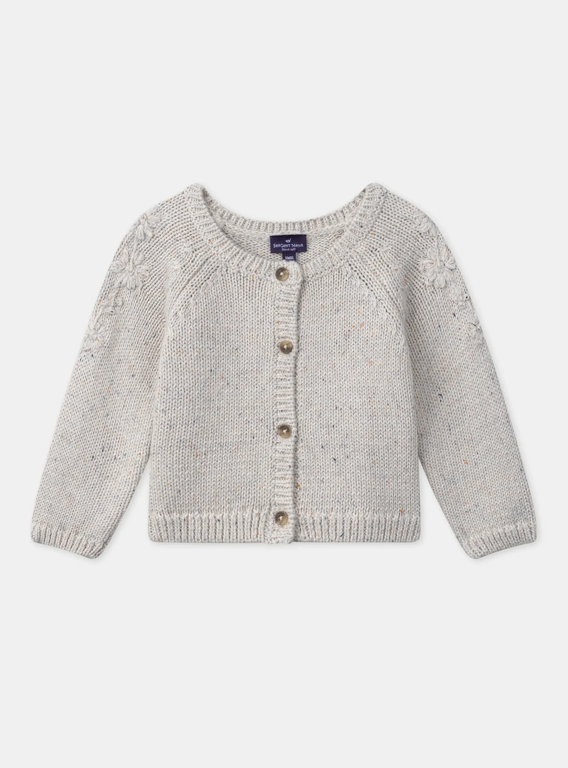 Sergent Major Pull, Gilet & Cardigan-Cardigan chiné fleurs