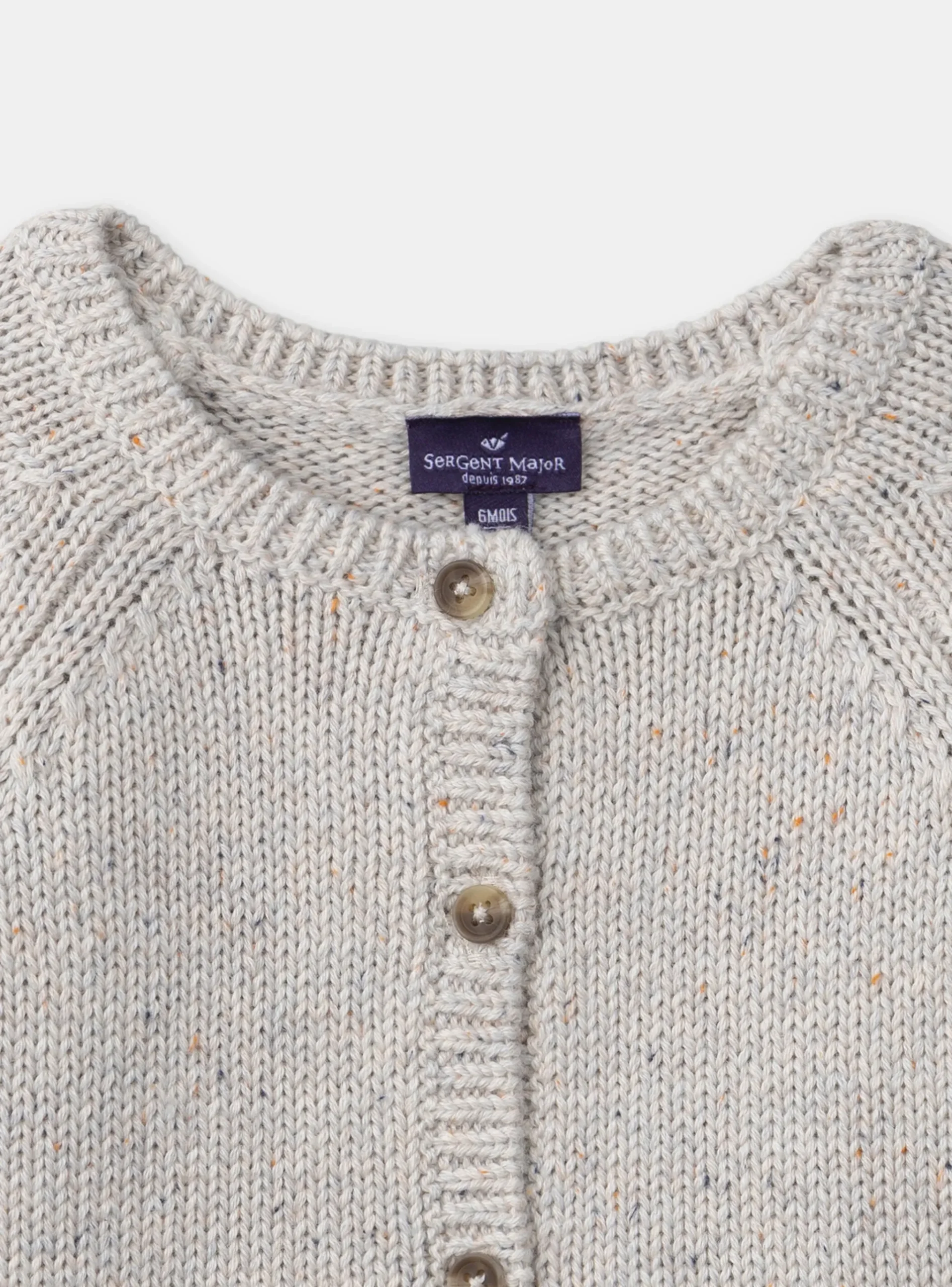 Sergent Major Pull, Gilet & Cardigan-Cardigan chiné fleurs