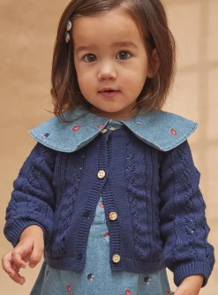 Sergent Major Pull, Gilet & Cardigan-Cardigan en maille ajouré bébé fille