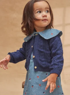 Sergent Major Pull, Gilet & Cardigan-Cardigan en maille ajour&eacute; b&eacute;b&eacute; fille