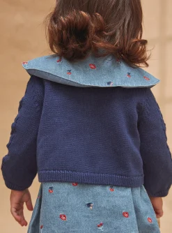 Sergent Major Pull, Gilet & Cardigan-Cardigan en maille ajour&eacute; b&eacute;b&eacute; fille