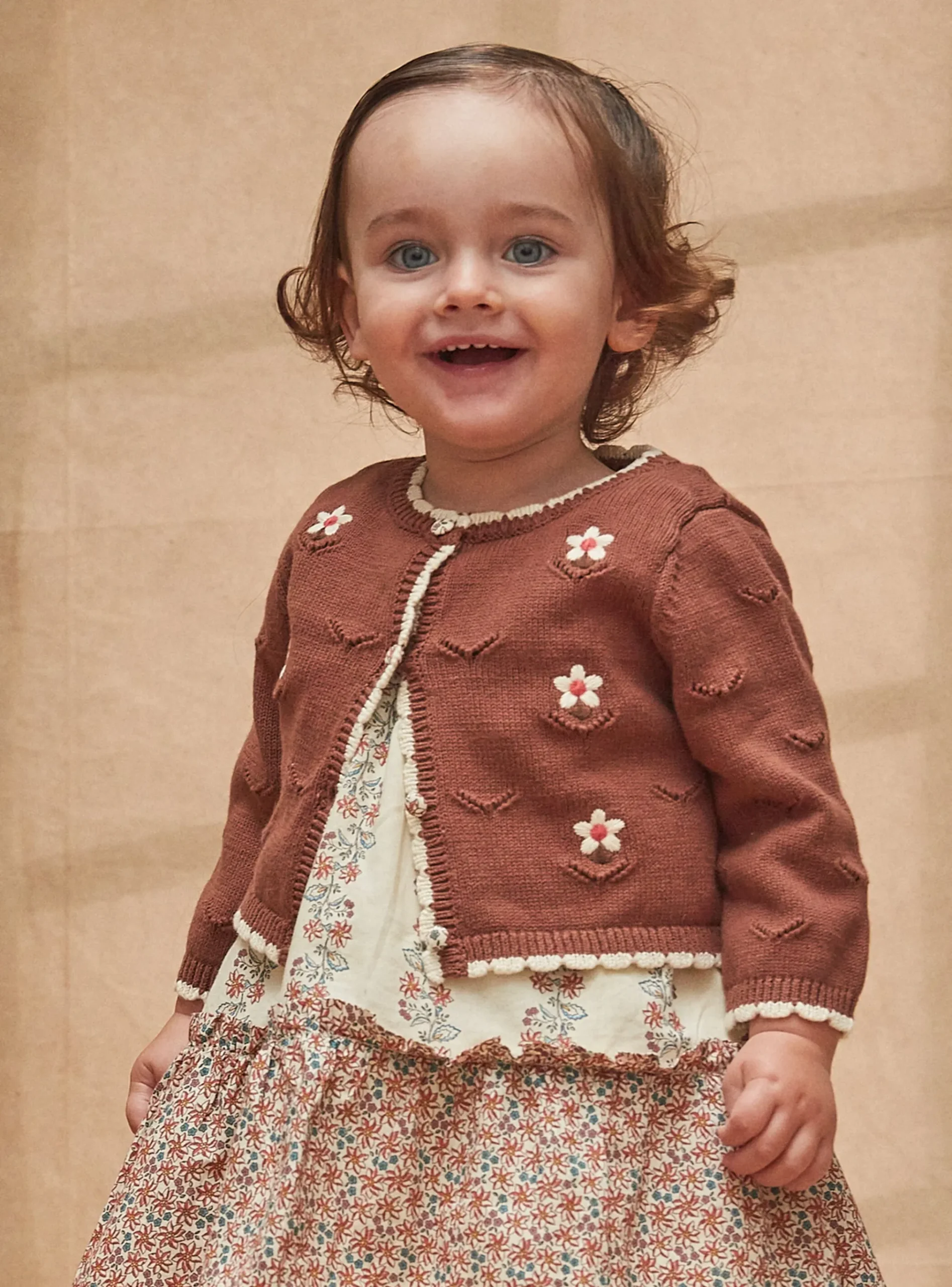 Sergent Major Pull, Gilet & Cardigan-Cardigan Marron