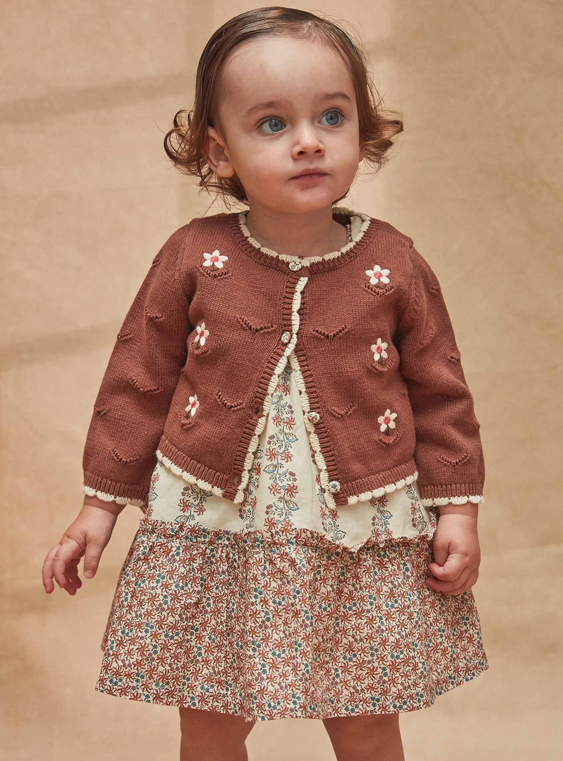 Sergent Major Pull, Gilet & Cardigan-Cardigan Marron