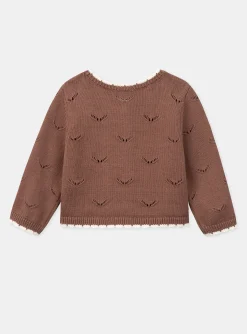 Sergent Major Pull, Gilet & Cardigan-Cardigan Marron